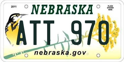 NE license plate ATT970
