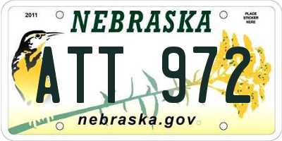 NE license plate ATT972