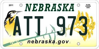 NE license plate ATT973