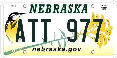 NE license plate ATT977
