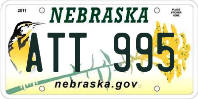 NE license plate ATT995