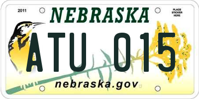 NE license plate ATU015