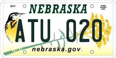 NE license plate ATU020