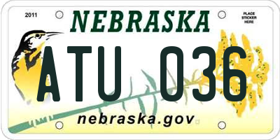 NE license plate ATU036