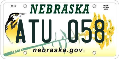 NE license plate ATU058
