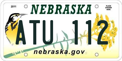 NE license plate ATU112