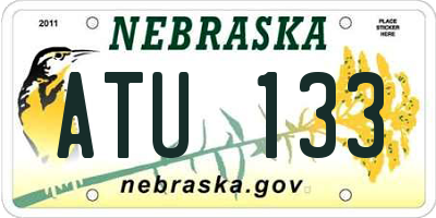 NE license plate ATU133