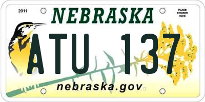 NE license plate ATU137