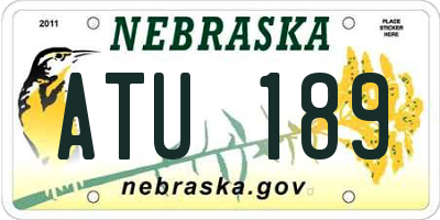 NE license plate ATU189
