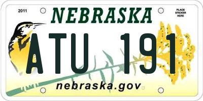 NE license plate ATU191