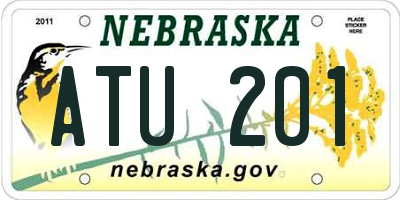 NE license plate ATU201