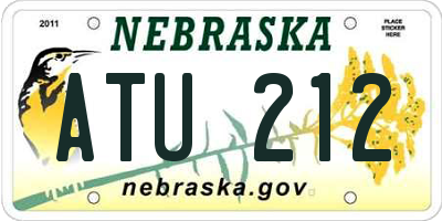 NE license plate ATU212