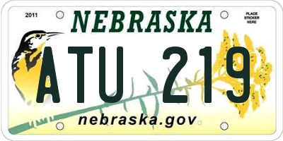 NE license plate ATU219