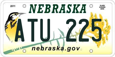 NE license plate ATU225