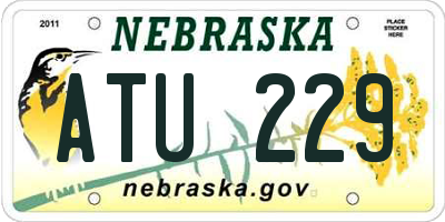 NE license plate ATU229