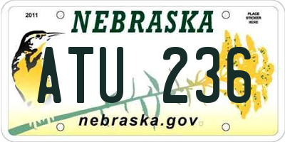 NE license plate ATU236