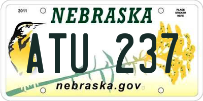 NE license plate ATU237