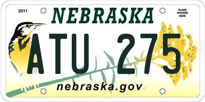 NE license plate ATU275