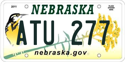 NE license plate ATU277