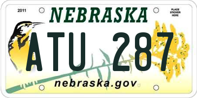 NE license plate ATU287