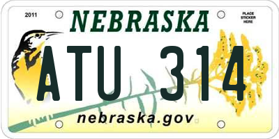 NE license plate ATU314