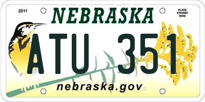NE license plate ATU351