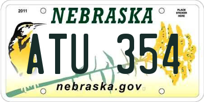 NE license plate ATU354