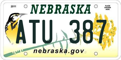 NE license plate ATU387