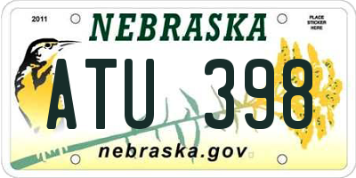 NE license plate ATU398