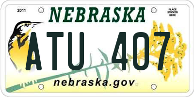 NE license plate ATU407