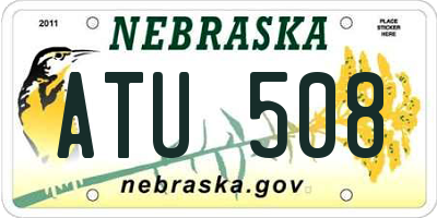 NE license plate ATU508