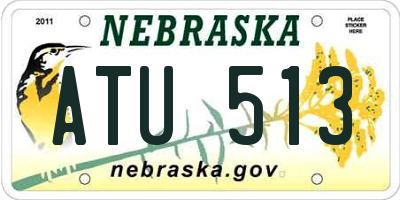 NE license plate ATU513
