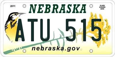 NE license plate ATU515