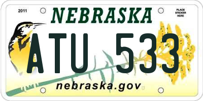 NE license plate ATU533