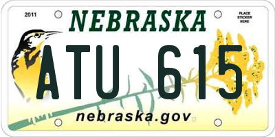 NE license plate ATU615