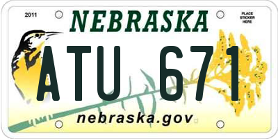 NE license plate ATU671
