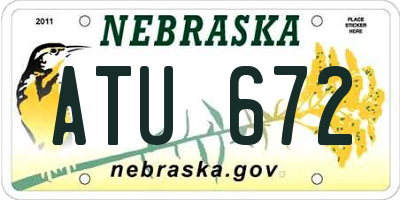 NE license plate ATU672