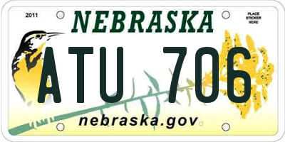 NE license plate ATU706