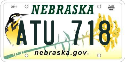 NE license plate ATU718