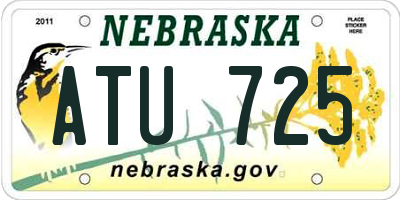 NE license plate ATU725