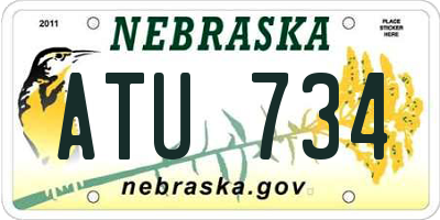 NE license plate ATU734