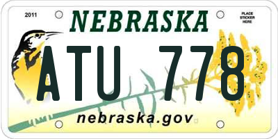 NE license plate ATU778