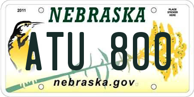 NE license plate ATU800