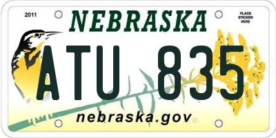 NE license plate ATU835