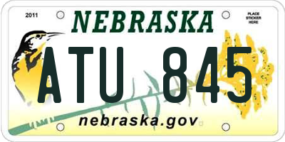 NE license plate ATU845