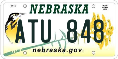 NE license plate ATU848