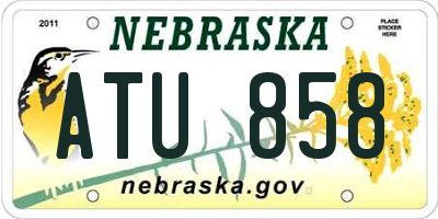 NE license plate ATU858