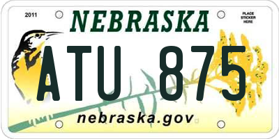 NE license plate ATU875