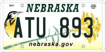 NE license plate ATU893