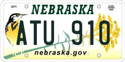 NE license plate ATU910